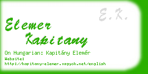 elemer kapitany business card